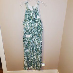 LOFT Palm Print Dress XL